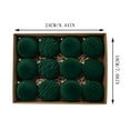 thumbnail image 3 of Flocked Velvet Christmas Ornament Balls 6cm Dark Green | 12-Pack Plastic Tree Decorations with Hanging Loops for Home Decor, 3 of 10