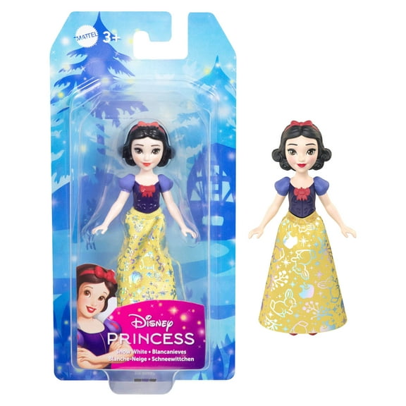 Disney Princess Snow White Posable Small Doll in Shiny Outfit with Removable Skirt, Inspired by Movie