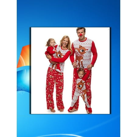 

Christmas Pajamas Xmas Matching Family 2/1PCS Pajamas Set Reindeer Printed Family Sleepwear