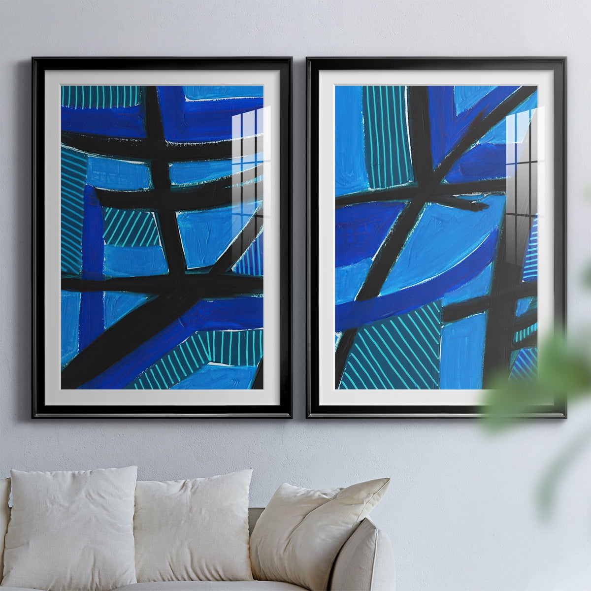 Wexford Home Involved Blues I Premium Framed Print, 26.5" x 36.5" - Ready to Hang, Black (Set of 2)