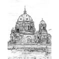 thumbnail image 2 of Wang, Melissa 25x32 Gold Ornate Wood Framed with Double Matting Museum Art Print Titled - City in Black and White III, 2 of 4