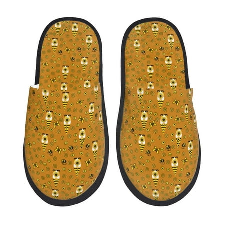 Balery Honey Bee Gnomes Slient Indoor Furry Fleece Comfort House Shoes Soft Non-Slip Home Shoes Cotton slippers House Slippers-- Large