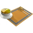 thumbnail image 2 of Placemats Geometric Greek Key Design Place Mats for Dining Room Dinner Table Yellow Washable Table Mats Kitchen Decorations Set of 4, 2 of 6