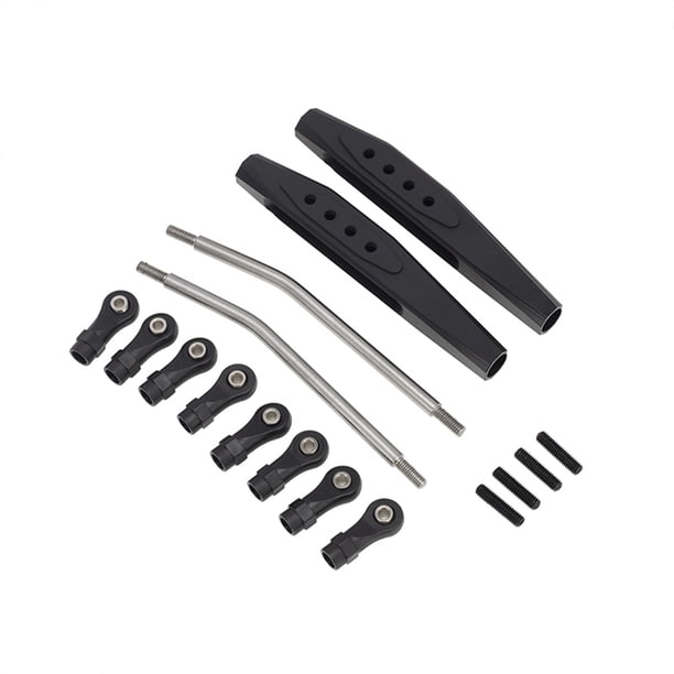 Control remoto Brazo trasero Kit Suspensión Rod Vender Vehículo Actualizaciones de la pieza de repuesto Reemplazo para Axial RR10 90048 90053 Negro Inevent HA012094-06
