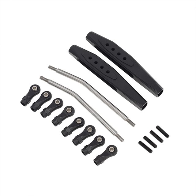 Control remoto Brazo trasero Kit Suspensión Rod Vender Vehículo Actualizaciones de la pieza de repuesto Reemplazo para Axial RR10 90048 90053 Negro seitruly FN001273-01