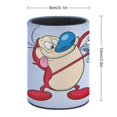 thumbnail image 2 of El Show de Ren y Stimpy-theme Cylinder Pen Holder Pencil Organizer with Flannel Lining PVC Leather Material Cardboard Base for study work 10*8CM, 2 of 6