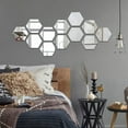 thumbnail image 4 of 12PCS Hexagon Acrylic Mirror Wall Sticker Tiles Sheet Decorative Geometric 3D Art DIY Removable Self Adhesive Mirror w/4 color, 4 of 8