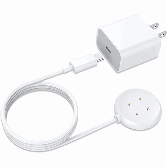 can USB C Fast Wall Charger for Google Pixel Watch 3 / Pixel Watch 2 Charger, Replacement Magnetic Charging Cable Cord Magnetic Dock Stand for Pixel 2/3 (White)