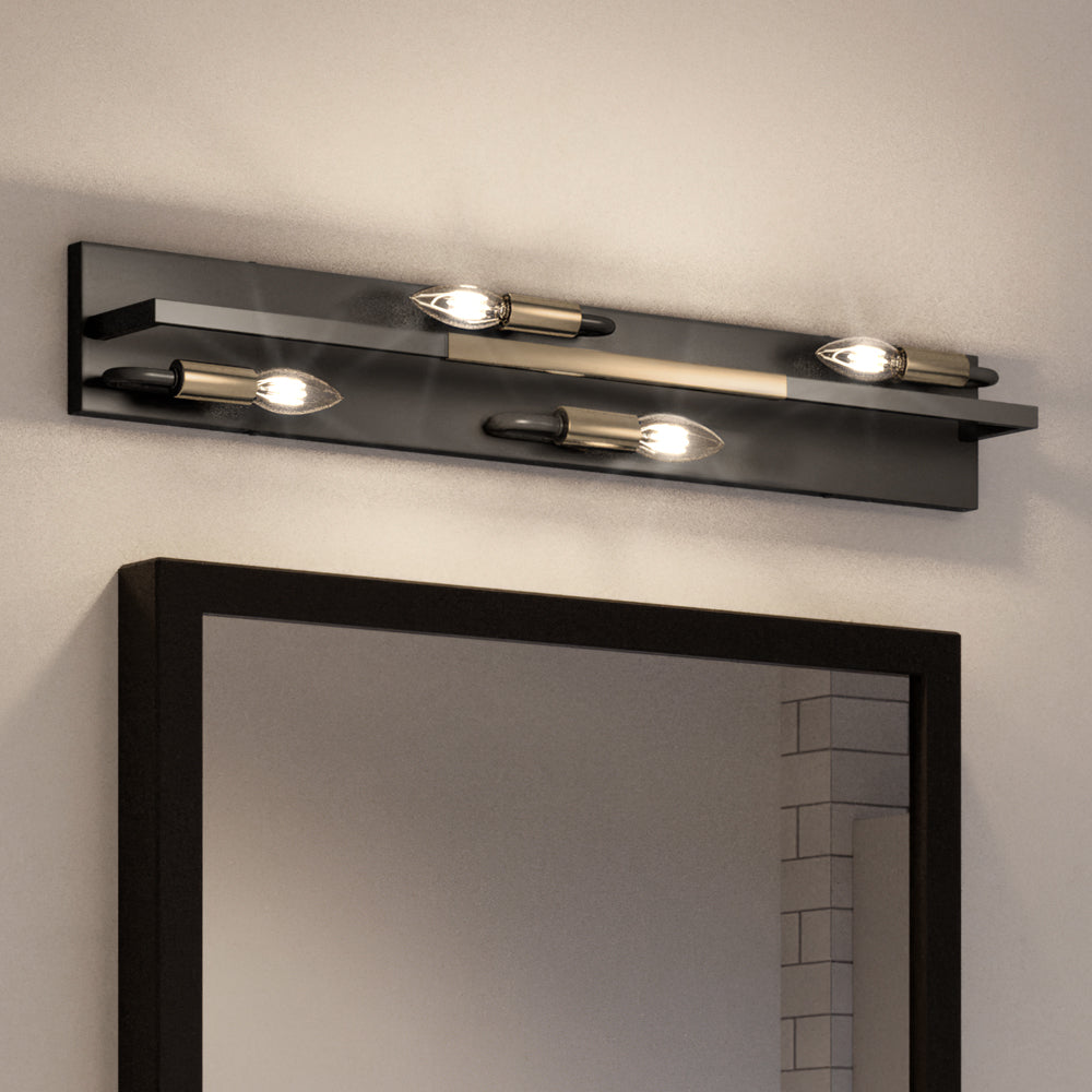 Luxury Lux Industrial Indoor Bath Light, 5''H x 31''W, with Urban Loft