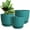 Blue, variant on Plant Pots 10/9/8 inch, Set of 3 Modern Decorative Plastic Planters with Drainage Holes and Saucers for House Plants Indoor Flowers Plants, Blue