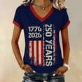 thumbnail image 2 of MEICHEN Women's America 250th Anniversary Short Sleeve V Neck T Shirt Summer 1776-2026 Blouse Top Patriotic Graphic Tee, 2 of 7