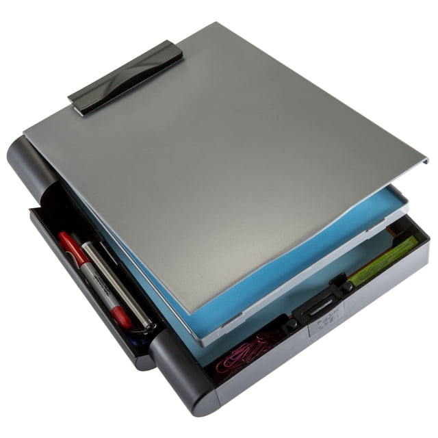 Portapapeles Officemate Recicled Double Storage gris/negro