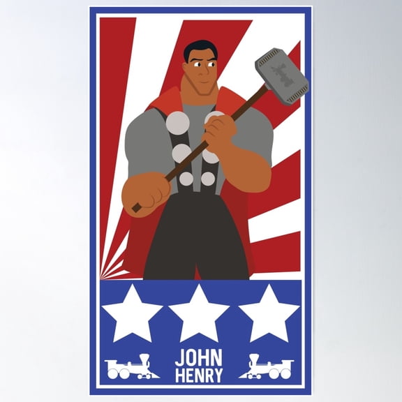 John Henry Poster Wall Art, Modern Wall Decor For Living Room Bedroom, 8x12 UNFRAMED