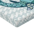 thumbnail image 2 of Ambesonne Cartoon Fitted Sheet, Pastel Happy Smiling Whale, Twin XL Size, Blue and White, 2 of 3
