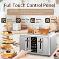 thumbnail image 5 of SEEDEEM tostador de 4 rebanadas, tostador con control táctil completo, visualización LCD, 6 tipos de pan, 7 ajustes de sombra, ranuras de 1.4 pulgadas de ancho, función más hora, bandeja extraíble, 5 of 5