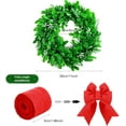 thumbnail image 2 of Dalrosia 2PCS Boxwood Wreath Artificial Christmas Wreath Outdoor Wreath Green Leaves Wreath with 16 Feet Ribbons for Xmas Decor Front Door Wall Window Wedding, 2 of 6