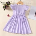 thumbnail image 4 of Girls' Dresses Sizes 2-3 Years A-Line Fly Sleeve Floral Prints Dance Party Fit & Flare Adorable Daily Colorful Lightweight Delicate Purple Sundress, 4 of 6