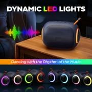 JYX Bluetooth Speaker, Portable Wireless Party Speaker with Colorful RGB Lights for Outdoor, Loud Stereo Sound, L5-Blue