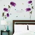 thumbnail image 3 of DIY Purple Rose Wall Decals Wall Sticker Removable Room Home Decor Wall Stickers Decal, 3 of 8