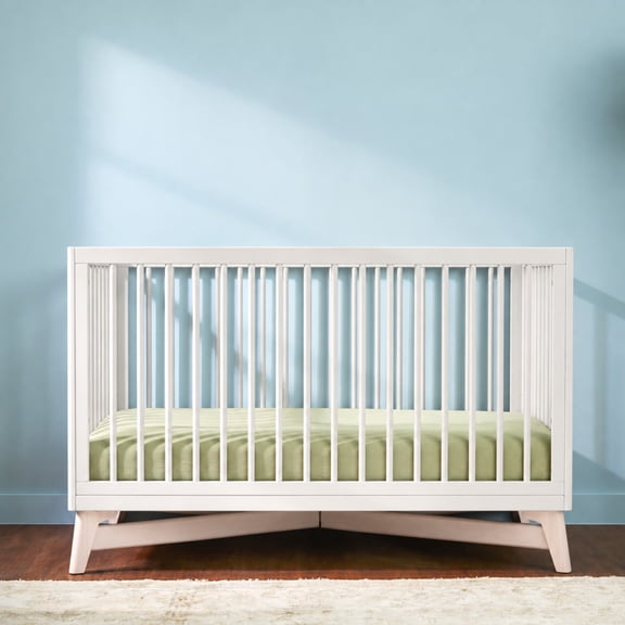 Little Seeds Pala 4-in-1 Convertible Baby Crib, True White/Whitewash