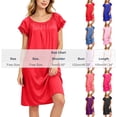 thumbnail image 3 of Aofany Women's Charming Satin Nightgowns Silk Sleepshirt Solid Sleep Dress Half Sleeve Sleepwear, 3 of 7