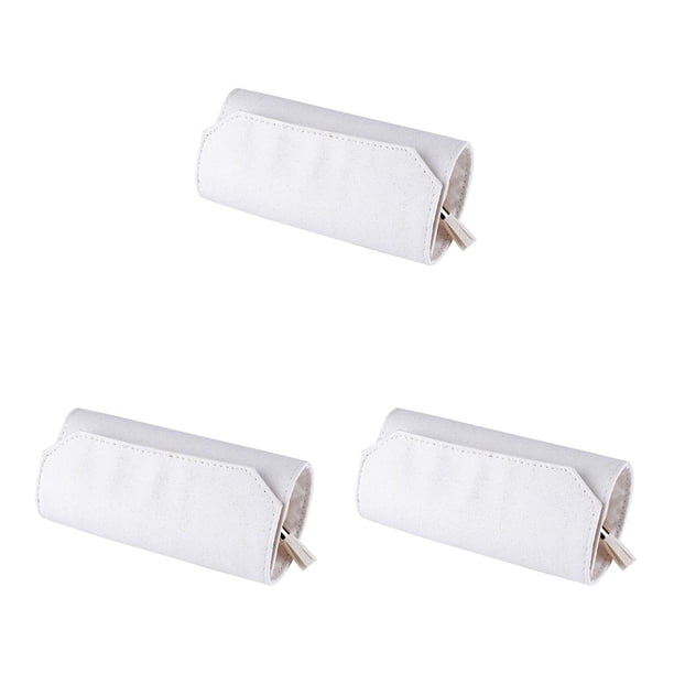 Sonducket Bolsas de maquillaje Joyero multifunción Rollo Bolso plegable PU Anillo Collar Titular Organizador Estuche de viaje Blanco Type1 NO1