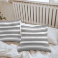 thumbnail image 6 of Grey White Ombre Stripe Throw Pillow Covers 24x24 Inch Set of 2, Farmhouse Modern Art Striped Waterproof Outdoor Pillow Covers, Decorative Cushion Pillowcases for Couch, Sofa, Bed, Garden, Patio, 6 of 9