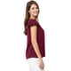 thumbnail image 4 of Camiseta Manga Tulipán Cuello En V Allegra K para Mujer Borgoña S, 4 of 6