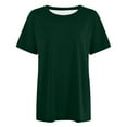 thumbnail image 5 of MIXUE Womens Summer Tops Summer Solid Color Fashion Round Neck Plus Size Short Sleeve Pullover T-shirts Daily-Wear,Black,S, 5 of 5