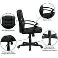 thumbnail image 5 of Emma + Oliver Mid-Back Black LeatherSoft Ripple/Accent Stitch Swivel Task Office Chair, 5 of 12