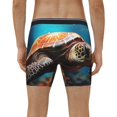 thumbnail image 4 of Salouo Realistic Turtle Pattern Men's Boxer Briefs, Soft & Breathable Underwear Elastic Waistband Briefs for Men,1-Pack, 4 of 7