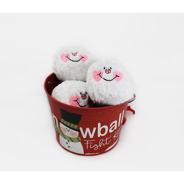 Tin Bucket Marshmallow Toss with 6 Plush Marshmallows assorted color