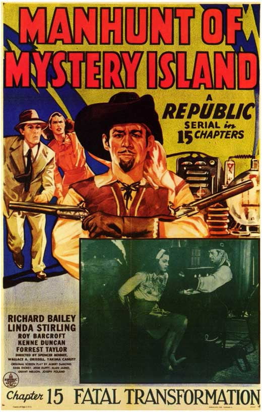 Manhunt of Mystery Island movie POSTER (Style A) (11" x 17") (1945