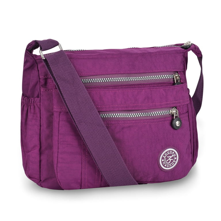 Kipling Inspired Nylon Shoulder Cross-body Bag, Purple / One Size