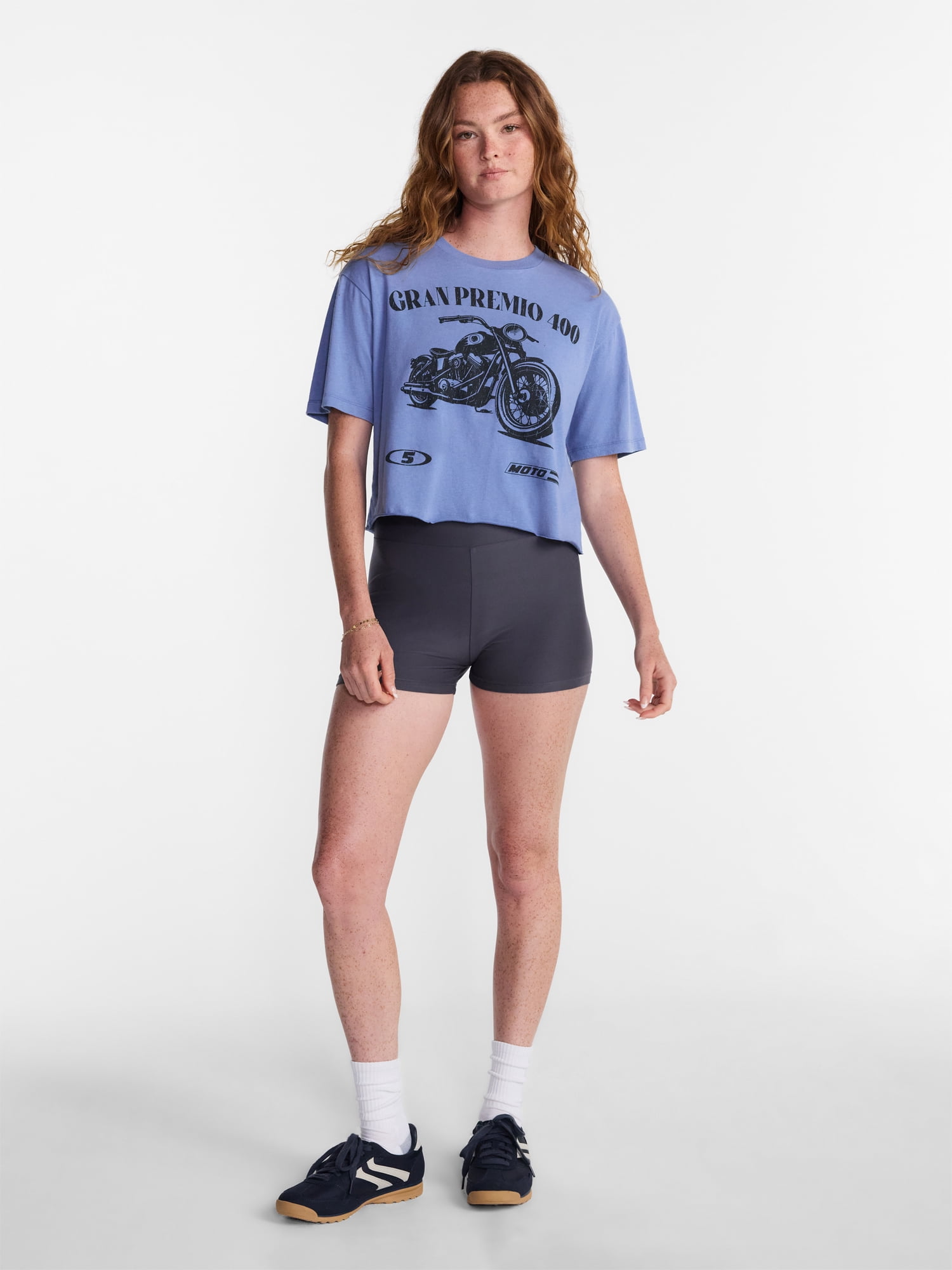 No Boundaries Boxy Cropped Graphic Tee, Women's XXS-4X