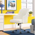 thumbnail image 4 of Serta Leighton Home Office Desk Chair Chrome Nailheads Twill Fabric Ivory, 4 of 11