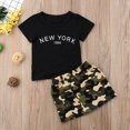 thumbnail image 2 of Uccdo Summer Toddler Girls Casual Outfits Set Baby Short Sleeve Letter Print T-shirt Mini Skirt 6M-5T, 2 of 6
