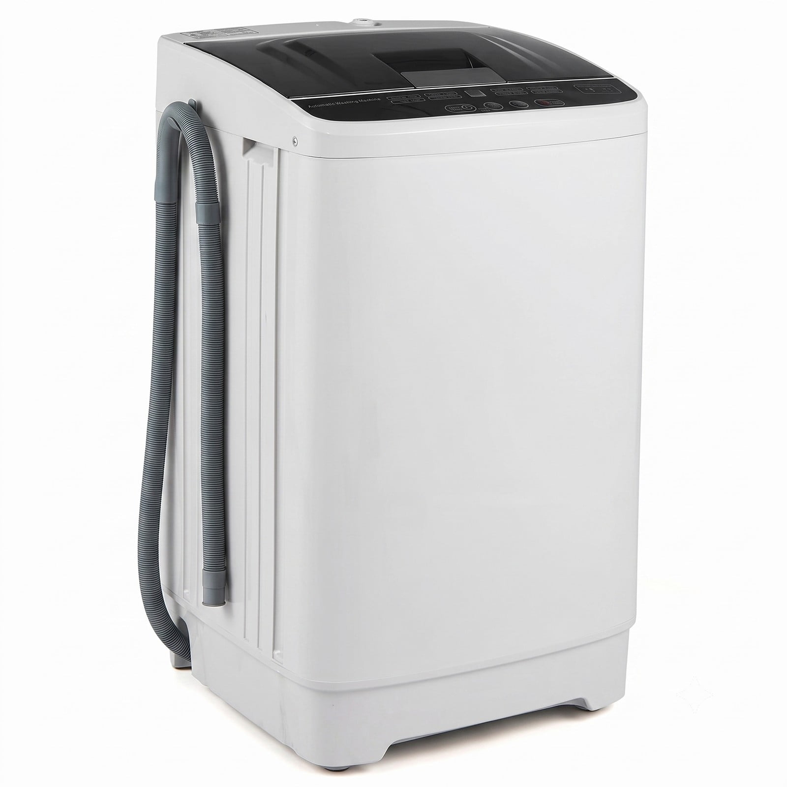 ALPULON Full Automatic Portable Washing Machine, 7.7 lbs Compact Top Load Washer with 8 Preset Programs, 6 Water Levels, Built-in Drain Pump, Child Lock and, Gray