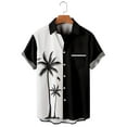thumbnail image 4 of Black Short Sleeve Button Up Shirts For Men Button Shirts For Men Vintage Coconut Tree Hawaiian Shirts, 4 of 6
