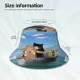 thumbnail image 6 of Easygdp Two Brave Cats Are Floating On The Sea Iceberg Double-Sided Reflective Fisherman Hat for Outdoor and Night Walking, Unisex, 6 of 9