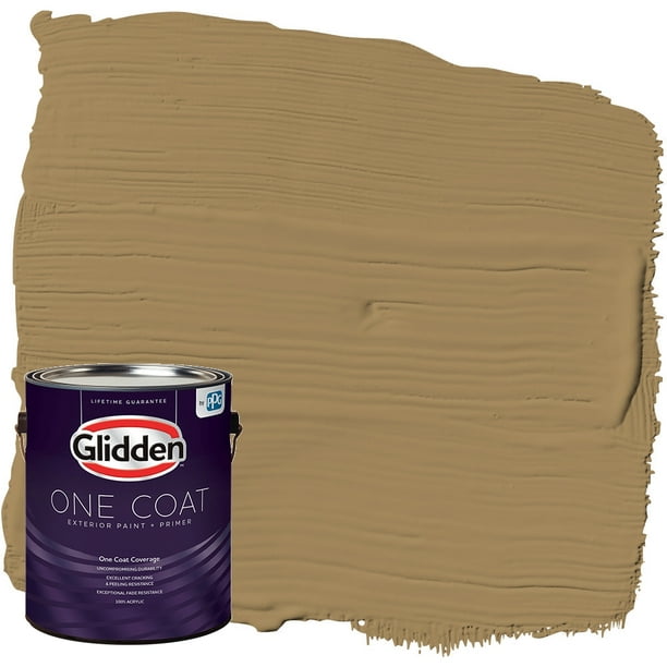 Glidden One Coat Exterior Paint and Primer, Timber Beam / Beige, Gallon