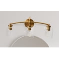 thumbnail image 2 of Robert Stevenson Lighting Adrian - Metal and Clear Glass 3-Light Vanity Light, Brushed Gold, 2 of 5