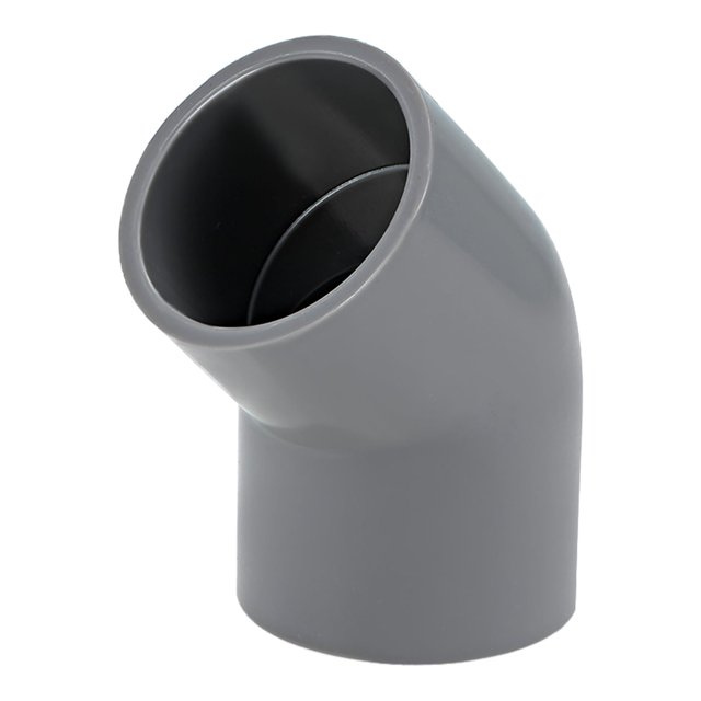Unique Bargains Raccord de Tuyau en PVC, Coude 45 Degrés, Gris, Douille 1 Pouce 2 Pcs