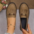 thumbnail image 2 of Wensltd Fashion Loafers Shoes Women Wide Width Round Toe Walking Shoes for Daily Office Outdoor Vintage Style Shoes Brown, 2 of 9