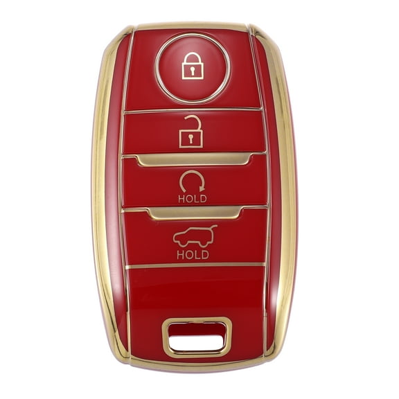 Unique Bargains TPU Car Remote Key Fob Case Cover 4 Button Full Protector for Kia Sportage 2014-2016 Red