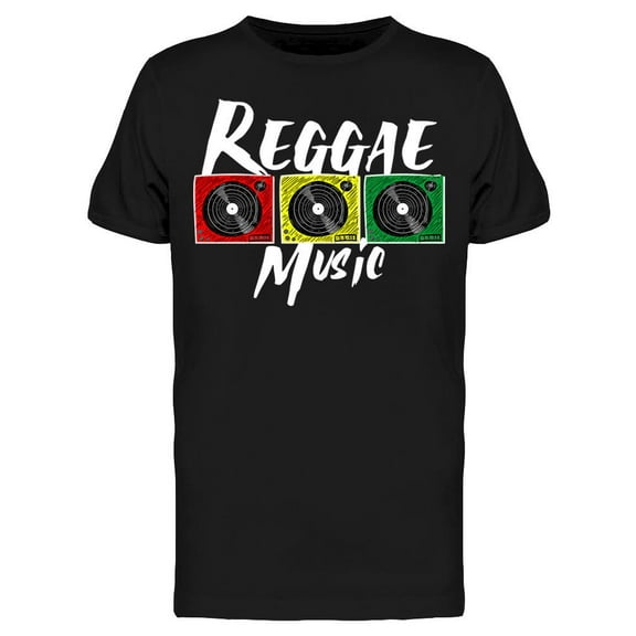 Reggae Music Vinyl Record Player T-Shirt Men -Image by Shutterstock, Male 3X-Large
