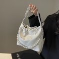 thumbnail image 2 of Bolso pequeño con cadena de perlas para mujer, nuevo bolso de cubo plisado con remaches de moda de 2024, bolso de mensajero de hombro popular de verano, 2 of 5