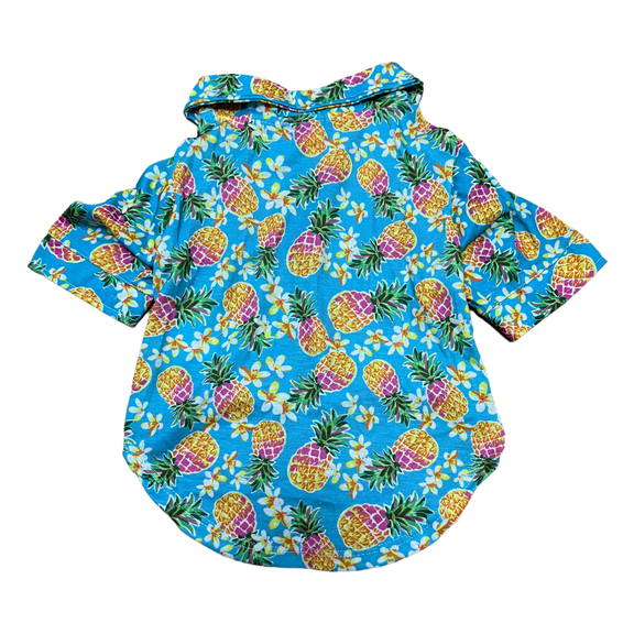 Tangpan Hawaiian Beach Coconut Tree Print Dog Shirt Summer Camp Shirt Clothes(Pineapple,M)