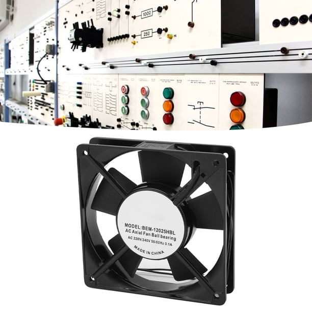 Ventilador Axial, Ventilador Axial Negro 2400 RPM Marco De aleación De Aluminio Rodamiento De Bolas Doble Ultra Silencioso Para Uso Industrial