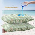 thumbnail image 4 of Lumbar Pillow Covers 20x12 Inch Set of 2, Watercolor Floral Waterproof Outdoor Pillow Covers, Spring Flowers Leaves Botanical Green Plaid Decorative Cushion Pillowcases for Couch, Sofa, Bed, Patio, 4 of 9